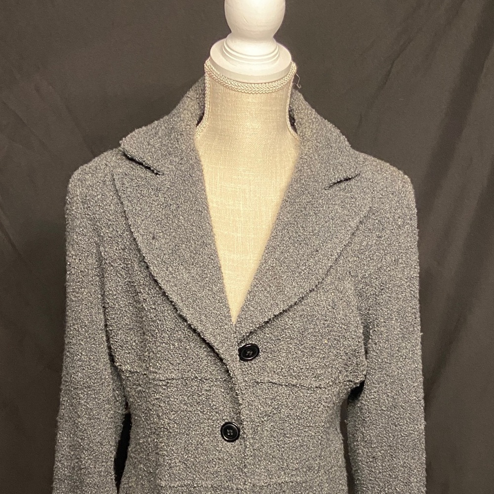 SIENE STUDIO Gray Textured Teddy Jacket